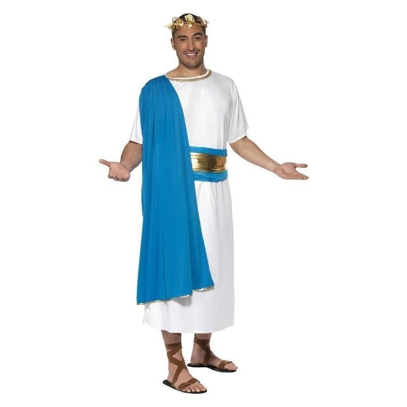 Costumes Australia Roman Senator Costume Adult White Blue_3