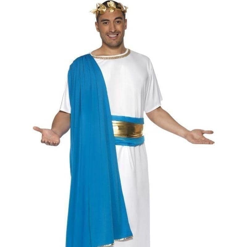 Costumes Australia Roman Senator Costume Adult White Blue_1