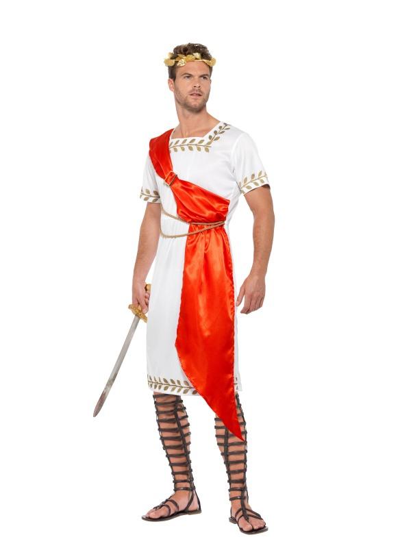 Costumes Australia Roman Senator Costume Adult White Red_1