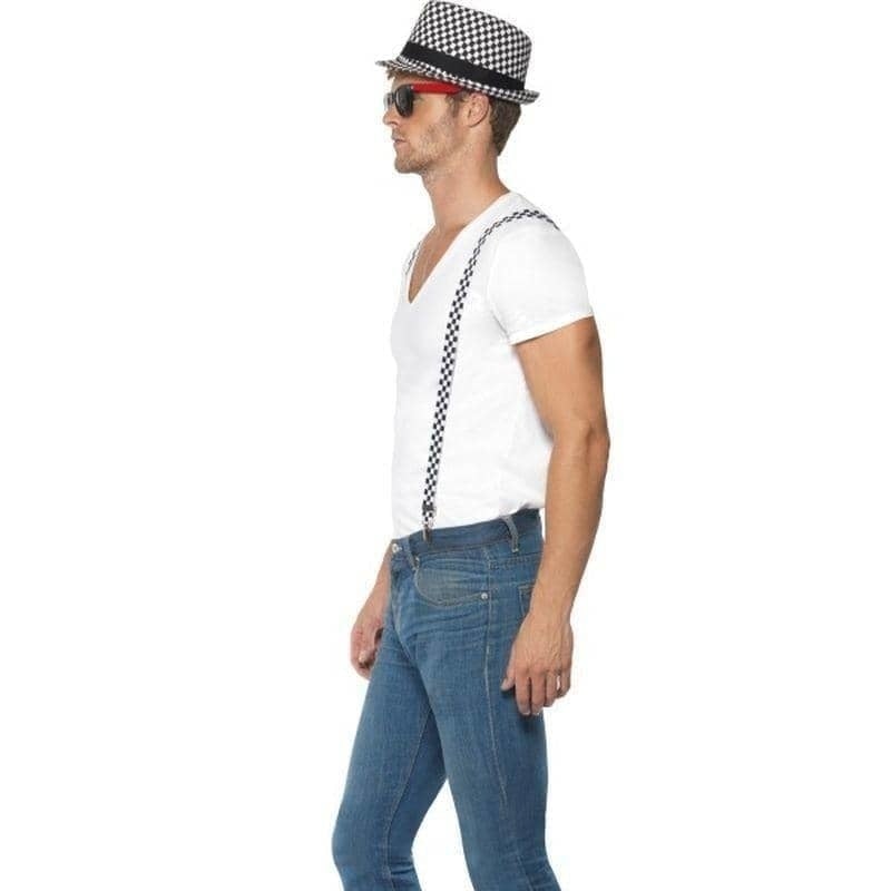 Costumes Australia Size Chart SKA Two Tone Instant Kit Braces Hat Adult Black White