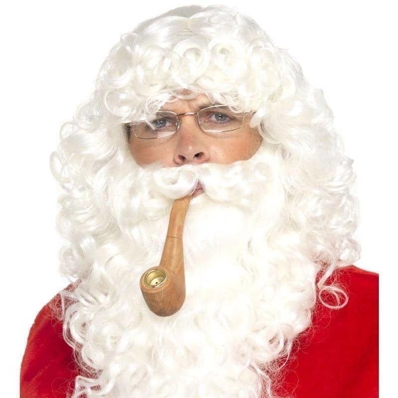 Costumes Australia Santa Dress Up Kit Adult White Beard Wig Glasses Pipe_1