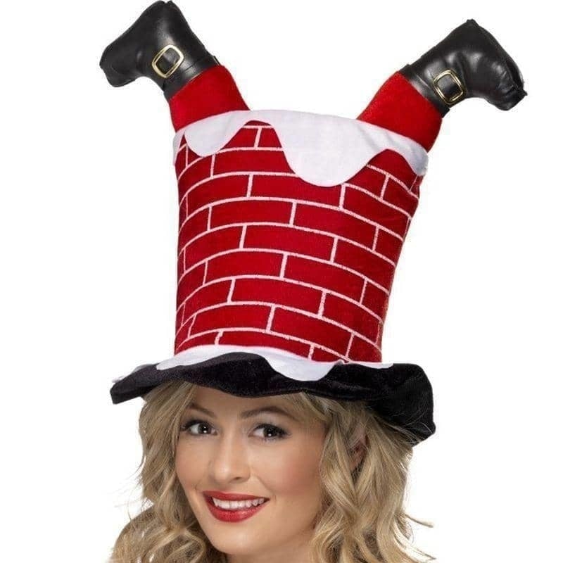 Costumes Australia Santa Stuck In Chimney Hat Adult Red Costume Accessory_1