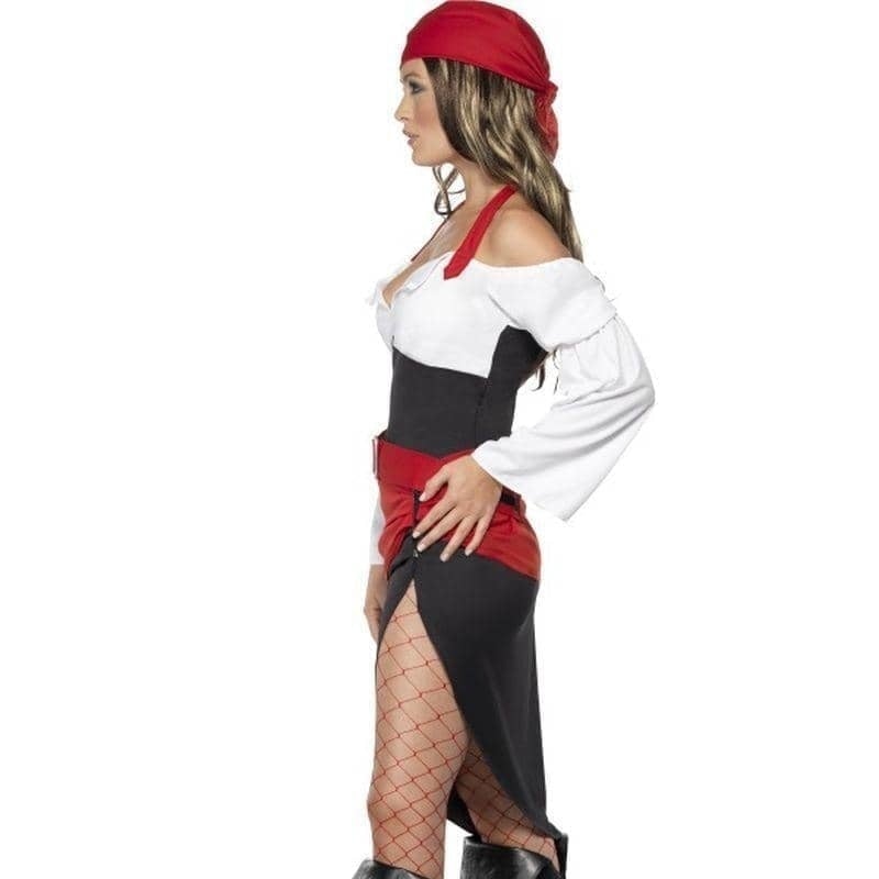 Costumes Australia Sassy Pirate Wench Costume With Skirt Adult Black Red White_3