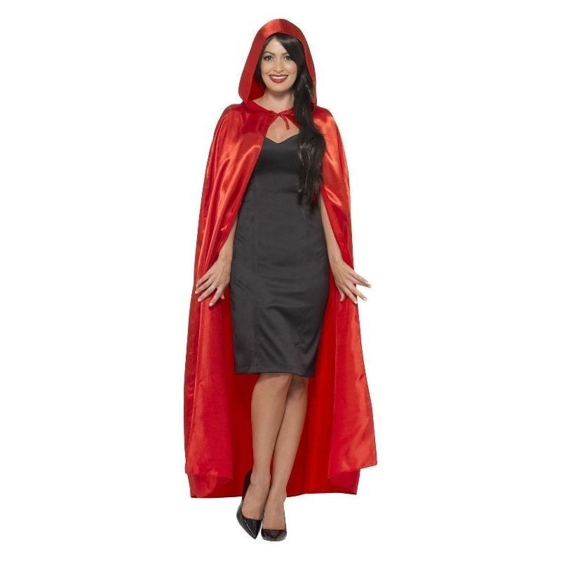 Costumes Australia Size Chart Satin Hooded Cape Adult Red