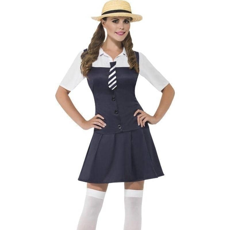 Costumes Australia School Girl Costume Adult White Black_1