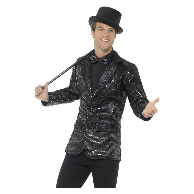 Costumes Australia Sequin Jacket Mens Adult Black_2