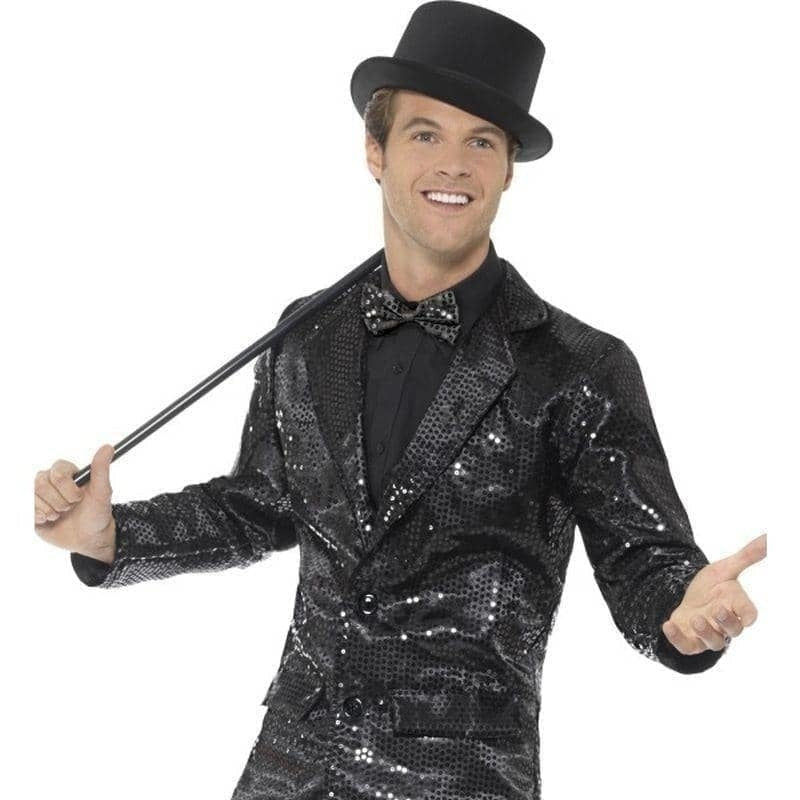 Costumes Australia Sequin Jacket Mens Adult Black_1