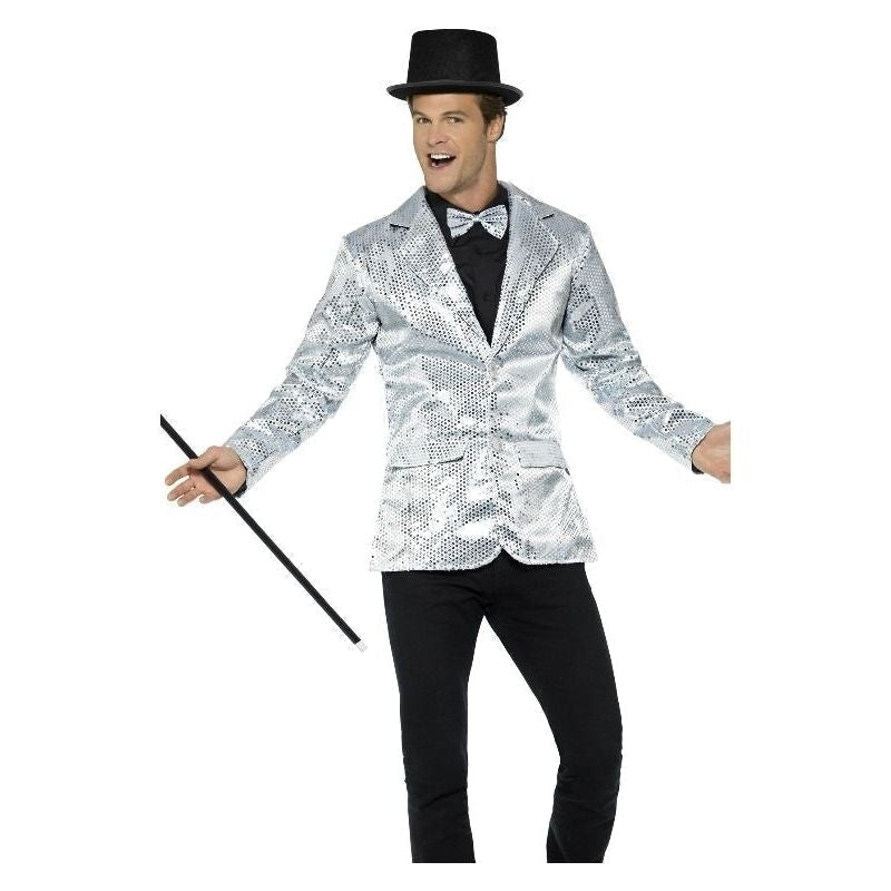 Costumes Australia Sequin Jacket Mens Adult Silver_2