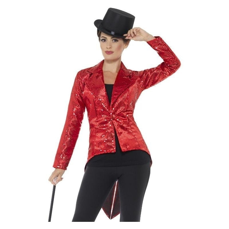 Costumes Australia Sequin Tailcoat Jacket Adult Red_2