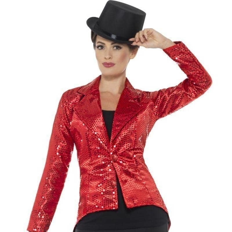 Costumes Australia Sequin Tailcoat Jacket Adult Red_1