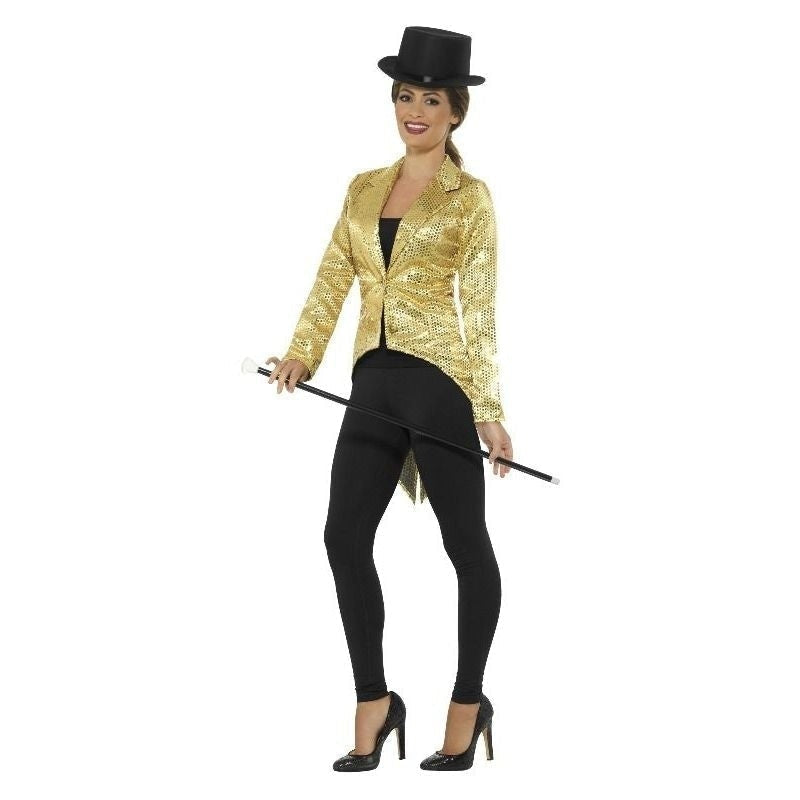 Costumes Australia Sequin Tailcoat Jacket Ladies Adult Gold_2