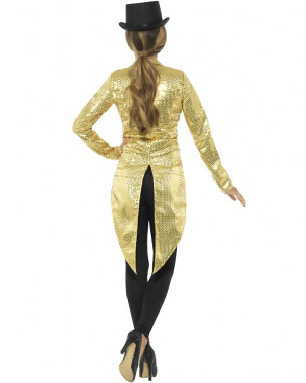 Costumes Australia Sequin Tailcoat Jacket Ladies Adult Gold_5