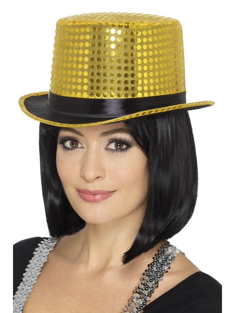 Costumes Australia Size Chart Sequin Top Hat Adult Gold