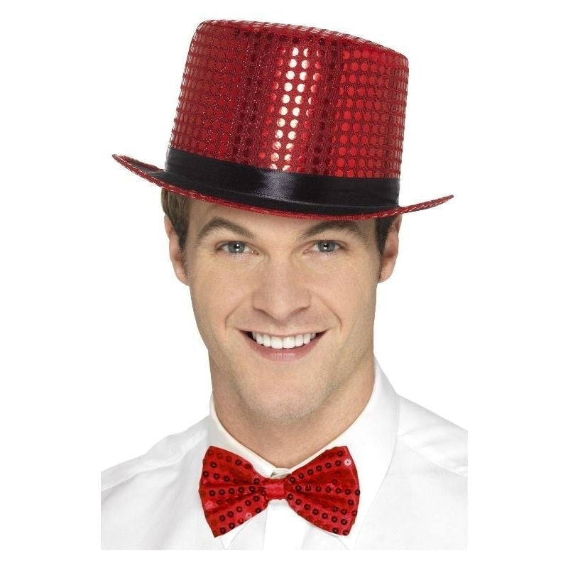 Costumes Australia Size Chart Sequin Top Hat Adult Red