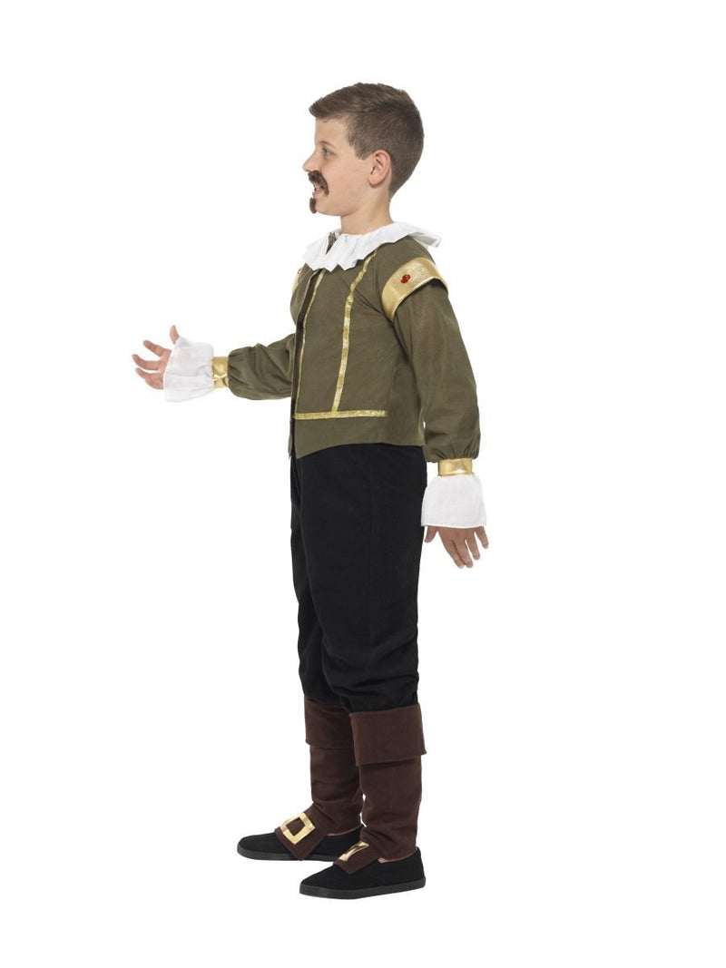 Costumes Australia Shakespeare Costume Kids Green Jacket Trousers Bootcovers Tash Goatee_2