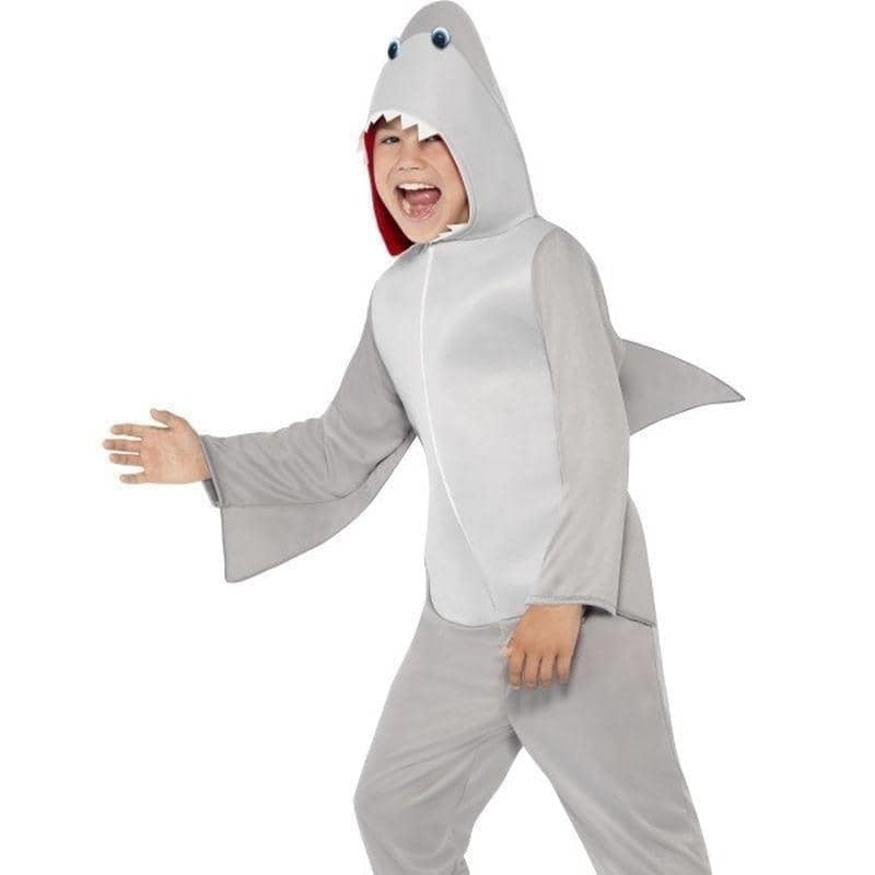 Costumes Australia Shark Costume Kids Grey Hooded Jumpsuit_1