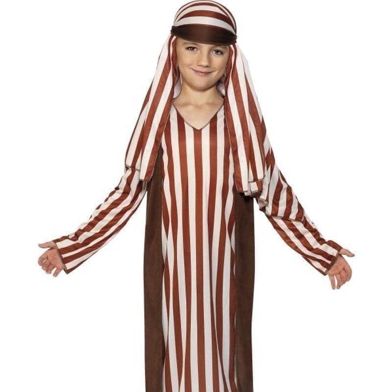 Costumes Australia Shepherd Costume Kids Brown White Robe Headpiece_1