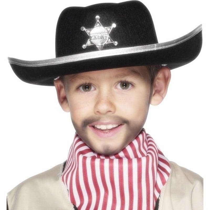 Costumes Australia Sheriff Hat Kids Black_1