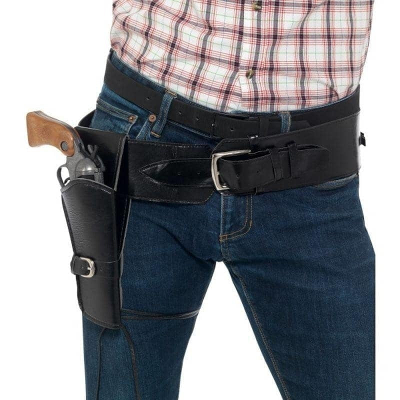 Costumes Australia Single Holster Faux Leather with Belt Adult Black_1