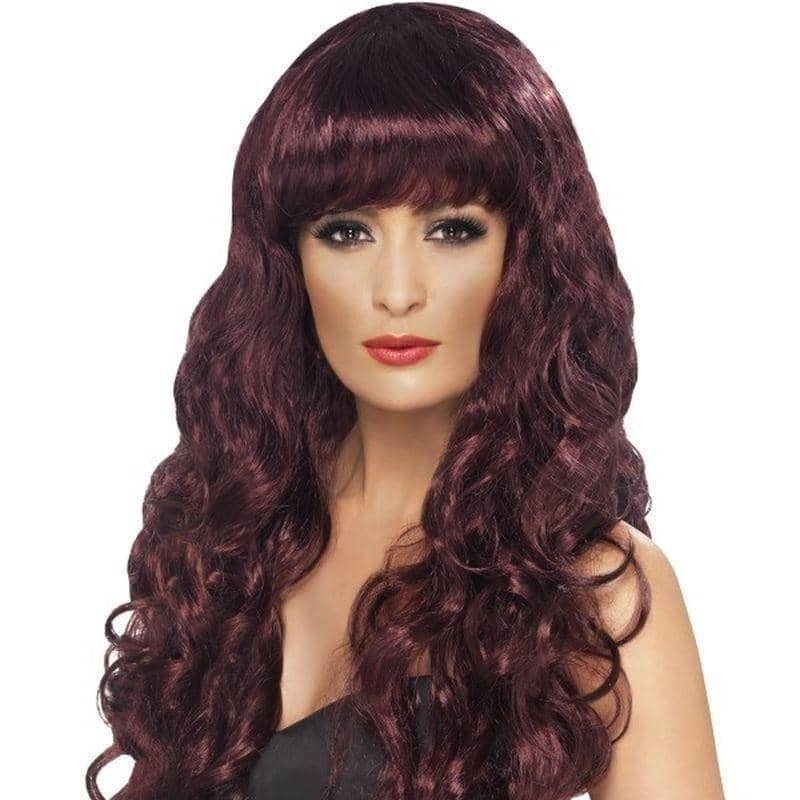 Costumes Australia Siren Wig Deep Purple with Fringe_1