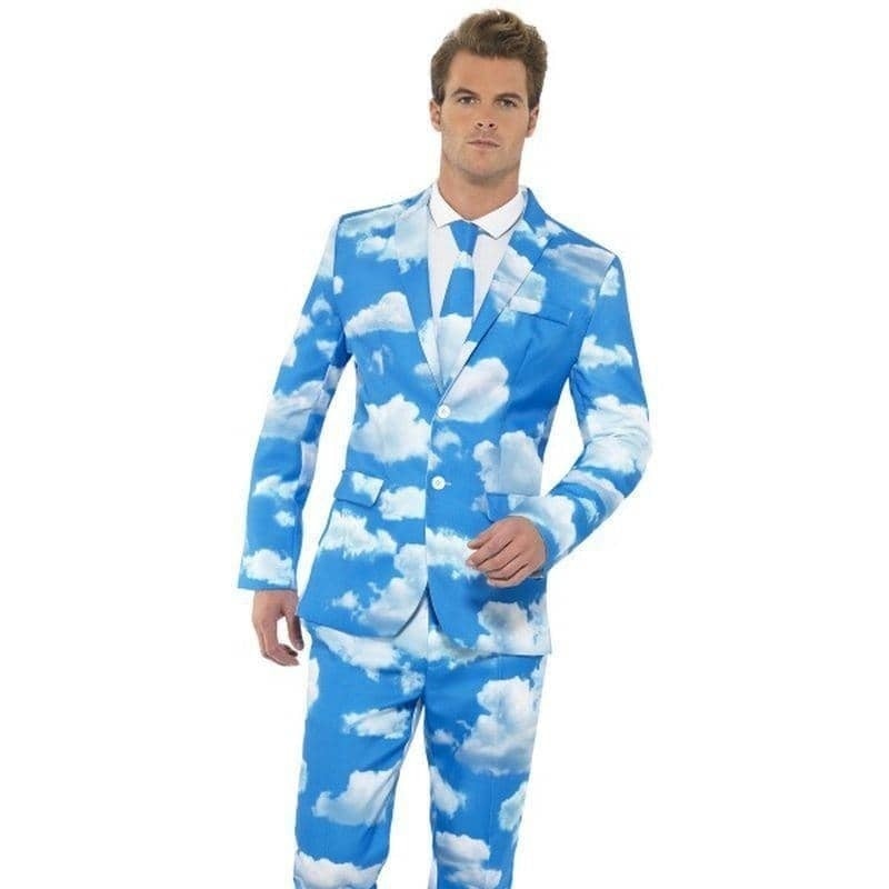 Costumes Australia Sky High Suit Stand Out Adult Blue White Cloud Jacket Trousers and Tie_1