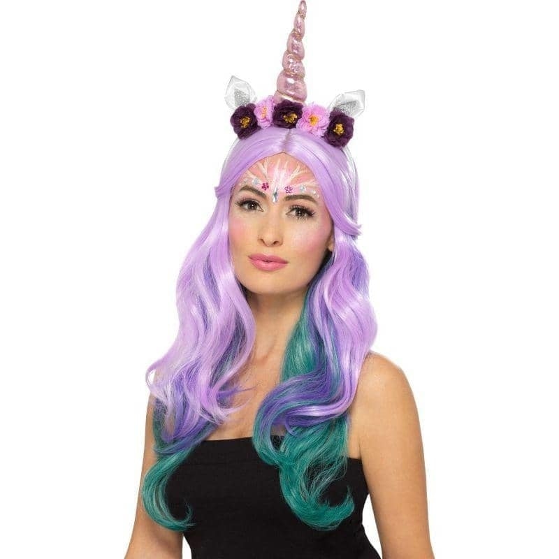 Costumes Australia Smiffys Makeup FX Unicorn Kit Aqua Adult Multi_1