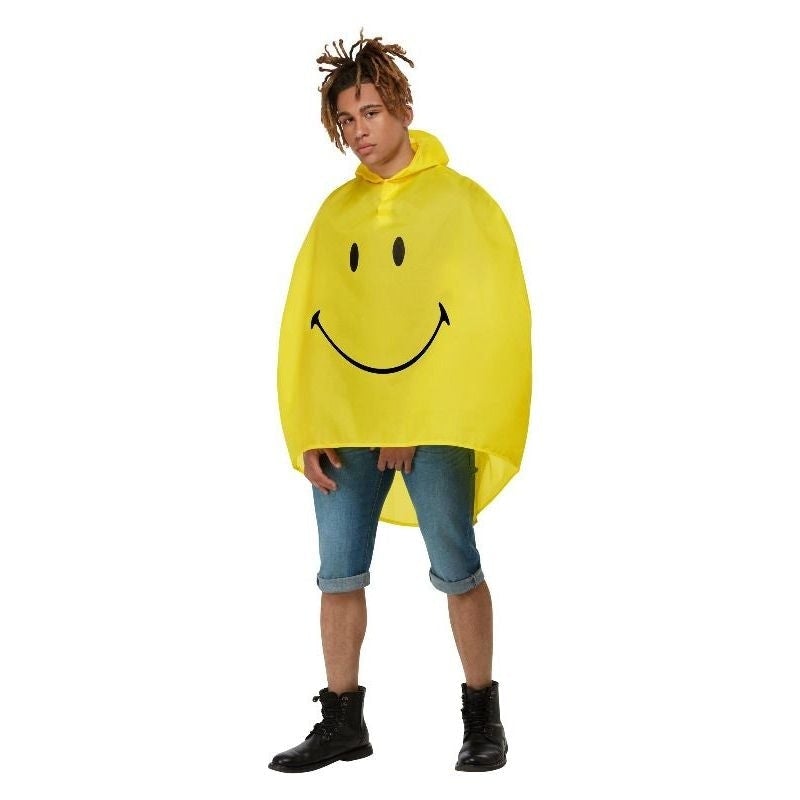 Costumes Australia Smiley Party Poncho Yellow & Black_1