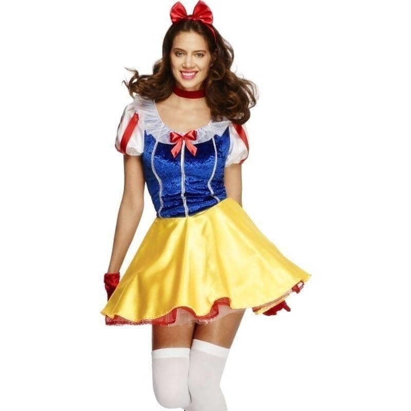 Costumes Australia Snow White Fairytale Costume Adult Fever Blue Yellow Dress Underskirt Headband Choker_1