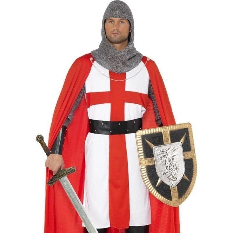 Costumes Australia St George Hero Costume Adult Red White Silver_1