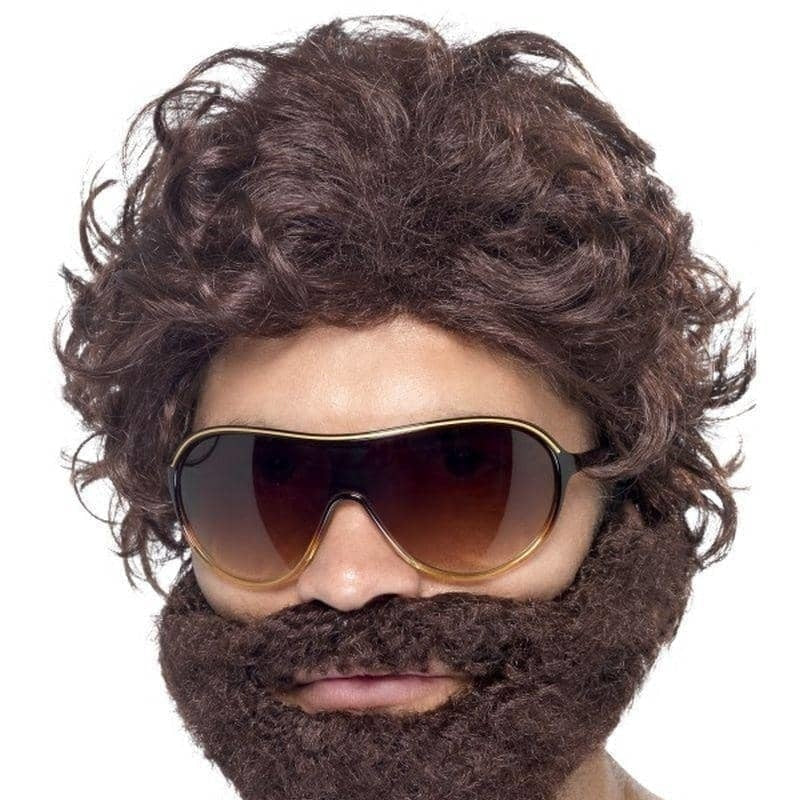 Costumes Australia Stag Do Kit Adult Brown Wig Beard Sunglasses Costume Accessory_1