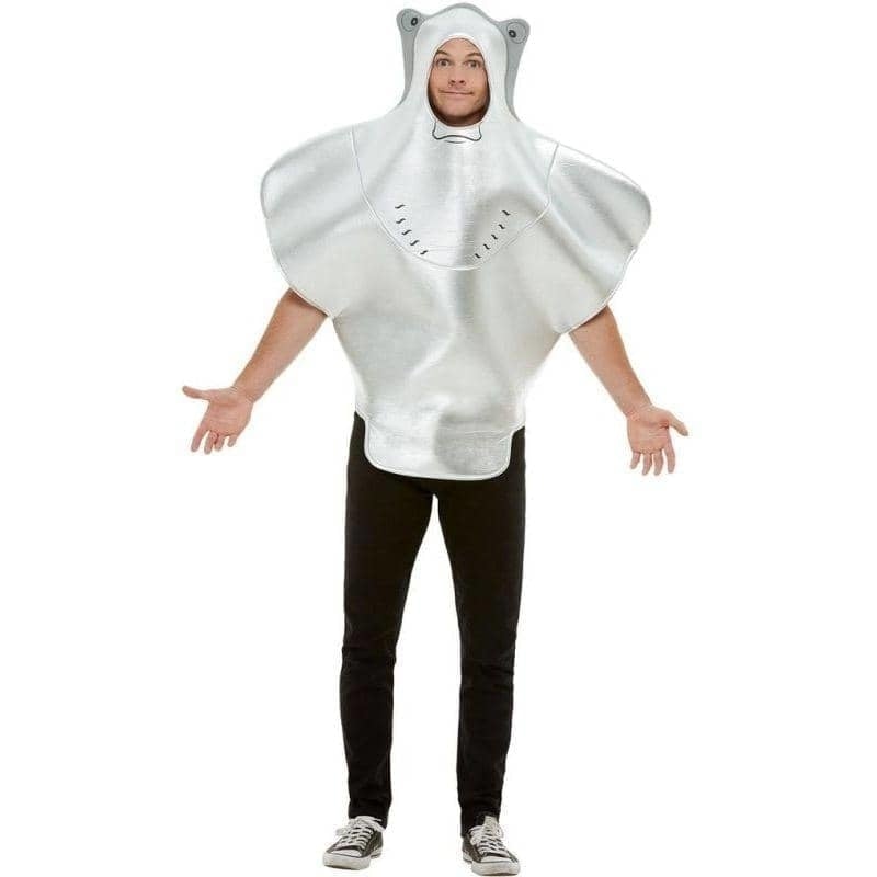 Costumes Australia Stingray Costume Adult Grey Hooded Tabard_1