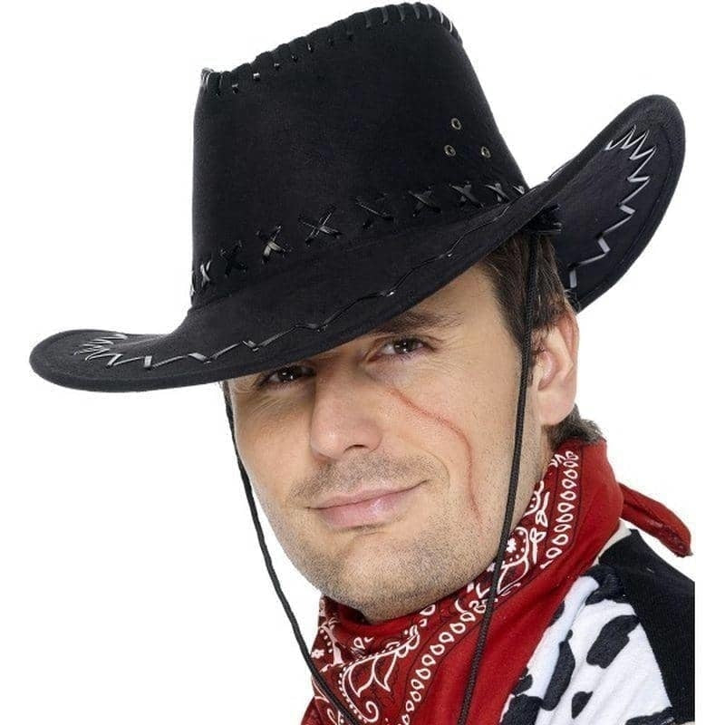 Costumes Australia Suede Look Cowboy Hat Adult Black_1