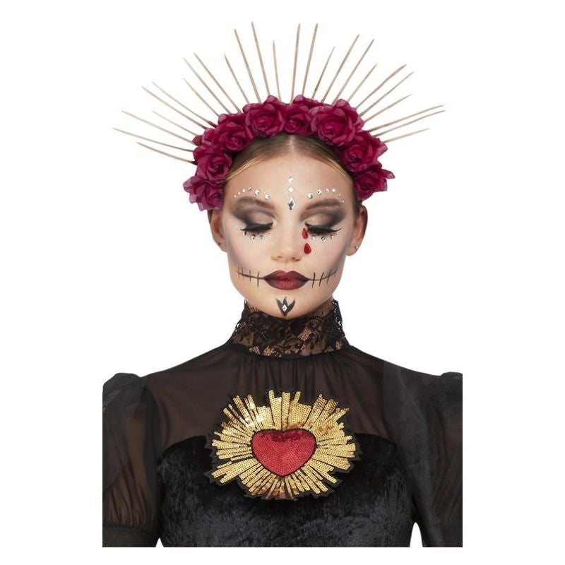 Costumes Australia Sunburst Day Of The Dead Headband with Roses_1