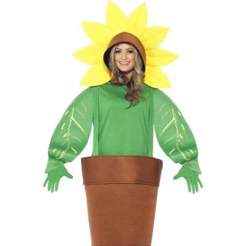 Costumes Australia Sunflower Costume With Top Attached Hood Adult Green_2