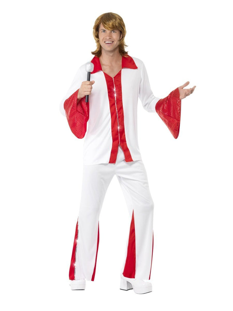 Costumes Australia Super Trooper Male Adult White Red Disco Costume_4