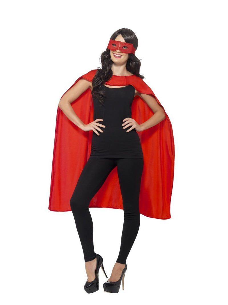 Costumes Australia Size Chart Superhero Cape Adult Red Eyemask Costume Accessory