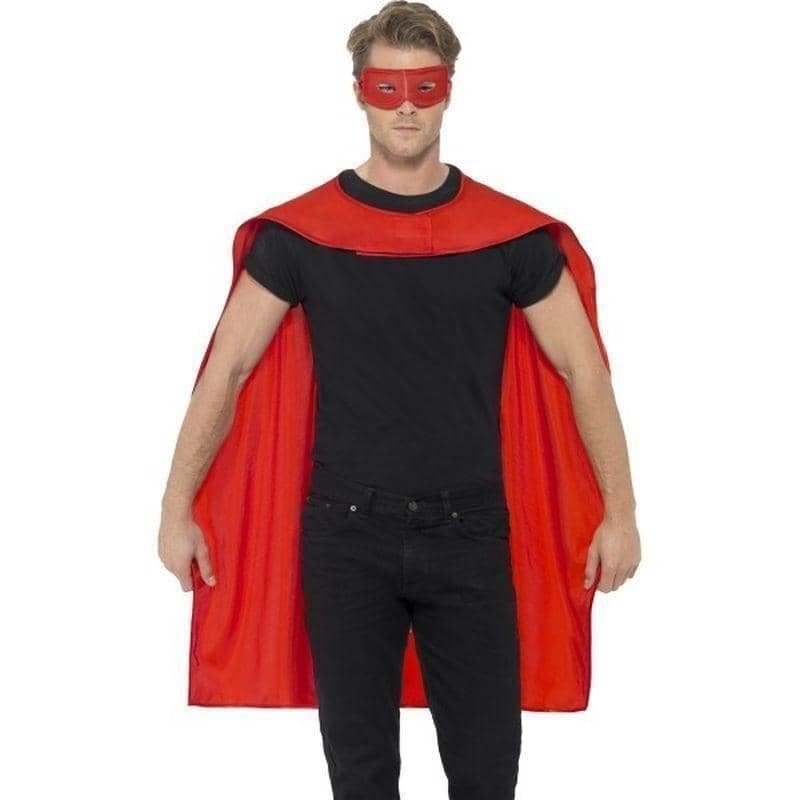 Costumes Australia Superhero Cape Adult Red Eyemask Costume Accessory_1