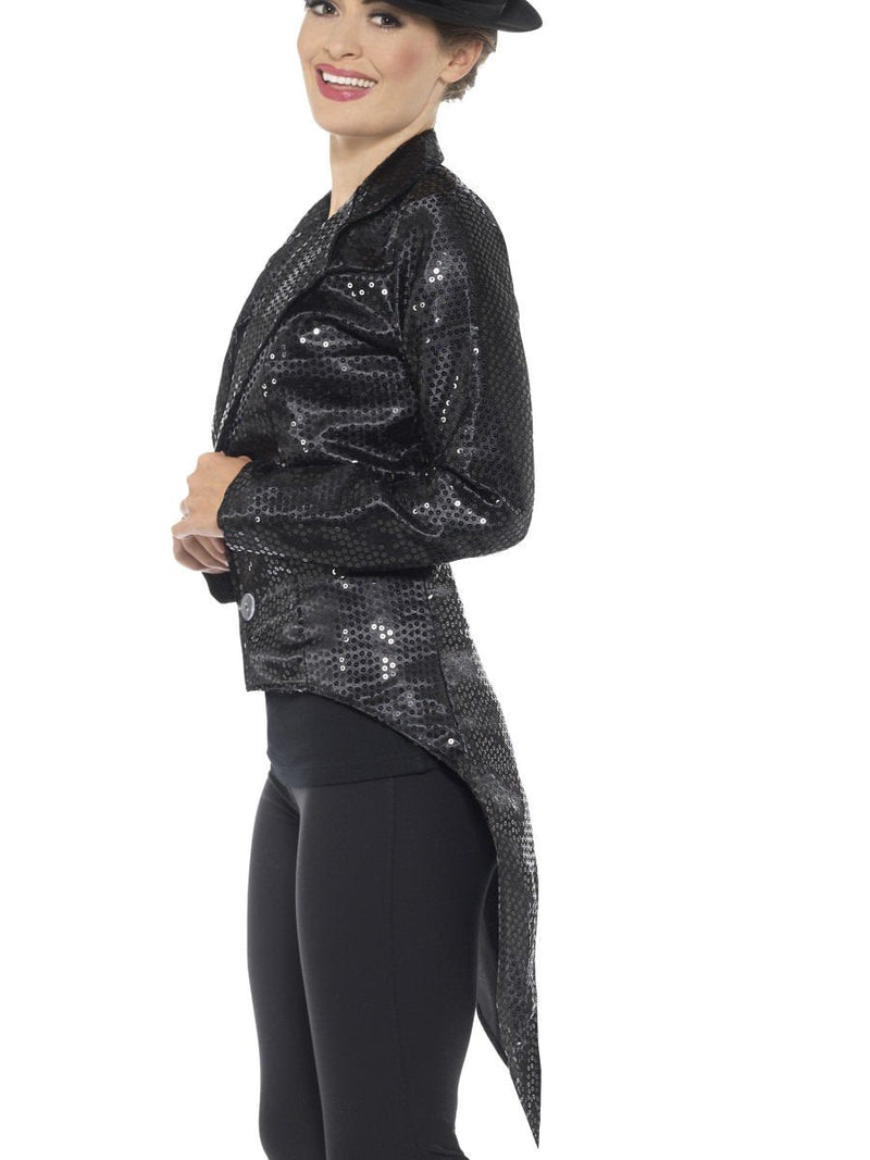 Costumes Australia Tailcoat Jacket Adult Black Sequin_3