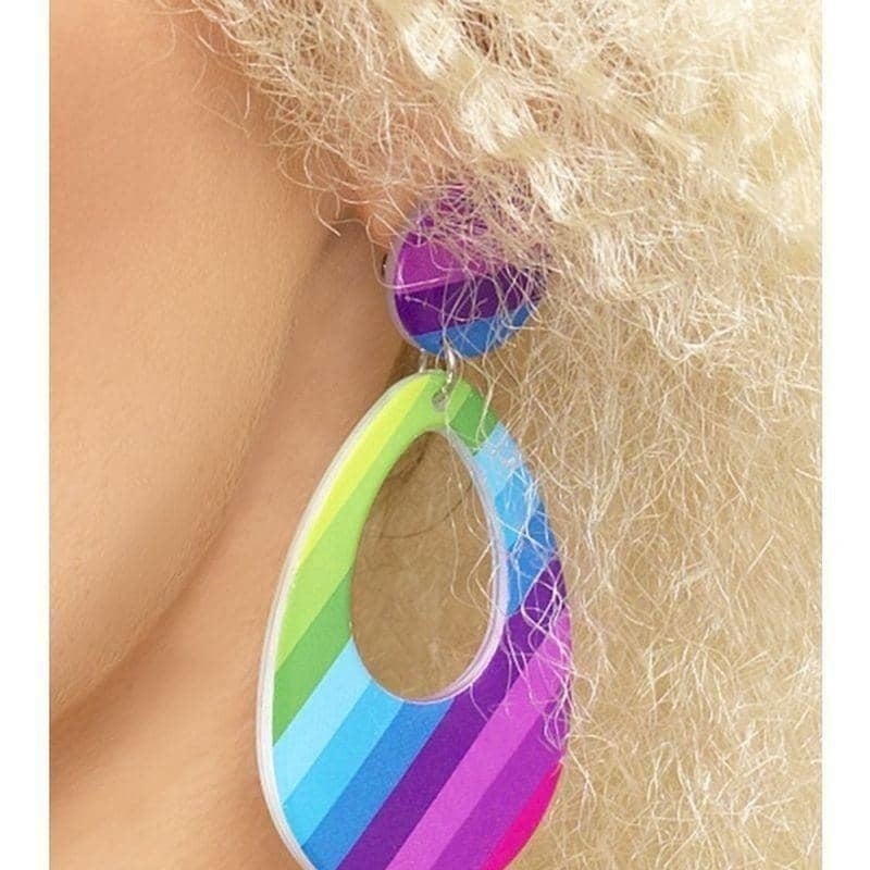 Costumes Australia Teardrop Earrings Adult Neon Multi_1