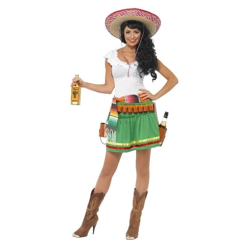 Costumes Australia Tequila Shooter Girl Costume Adult Green White Dress Top_3