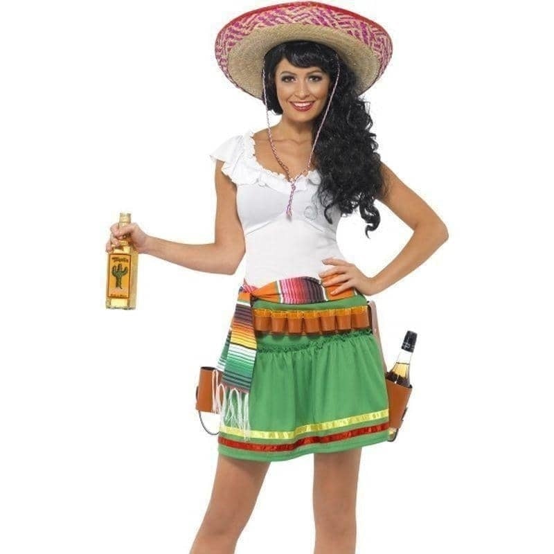 Costumes Australia Tequila Shooter Girl Costume Adult Green White Dress Top_1