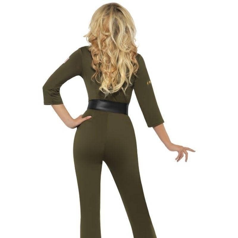 Costumes Australia Top Gun Aviator Adult Green Jumpsuit_2