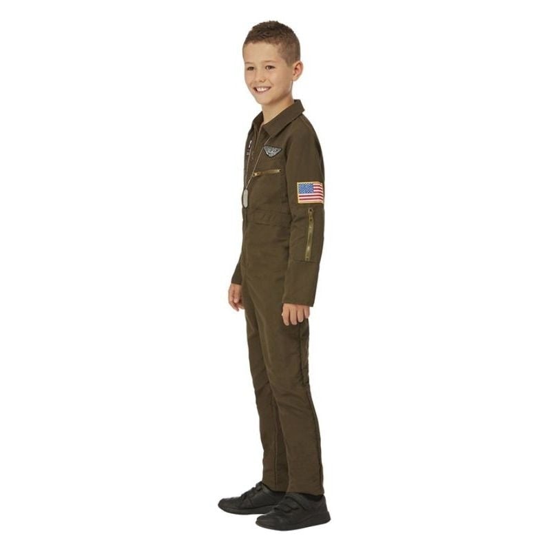 Costumes Australia Top Gun Maverick Childs Aviator Costume Green Jumpsuit_3