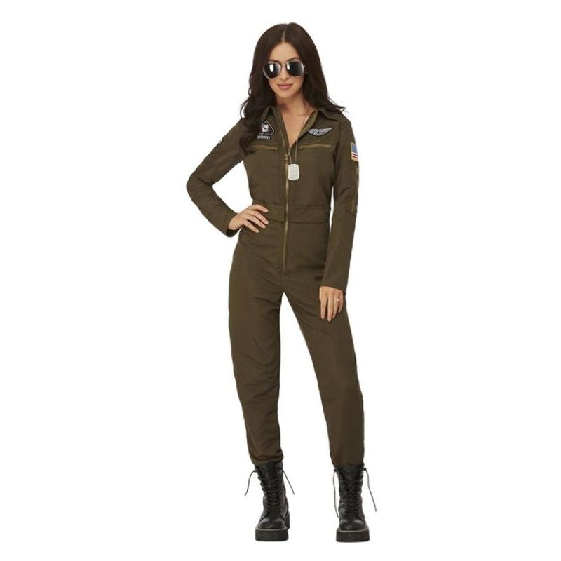 Costumes Australia Top Gun Maverick Ladies Aviator Jumpsuit Costume Green_1