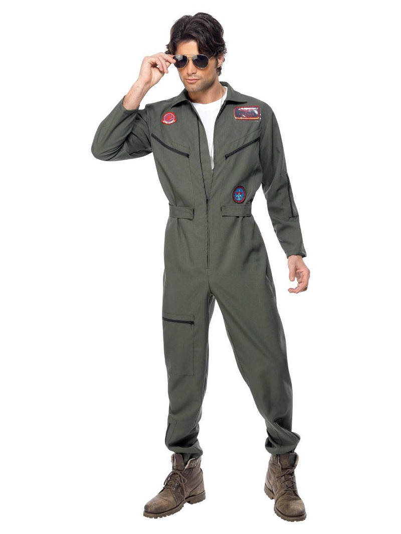 Costumes Australia Top Gun Maverick Pilot Jumpsuit Costume Adult Green_5