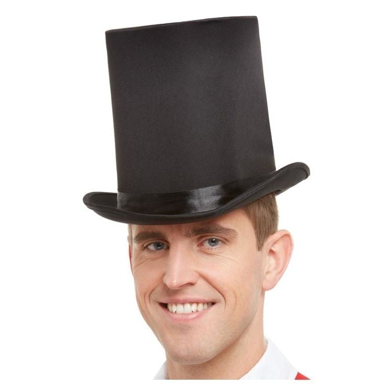 Costumes Australia Top Hat Deluxe Adult Black Elastic Inner Rim_1