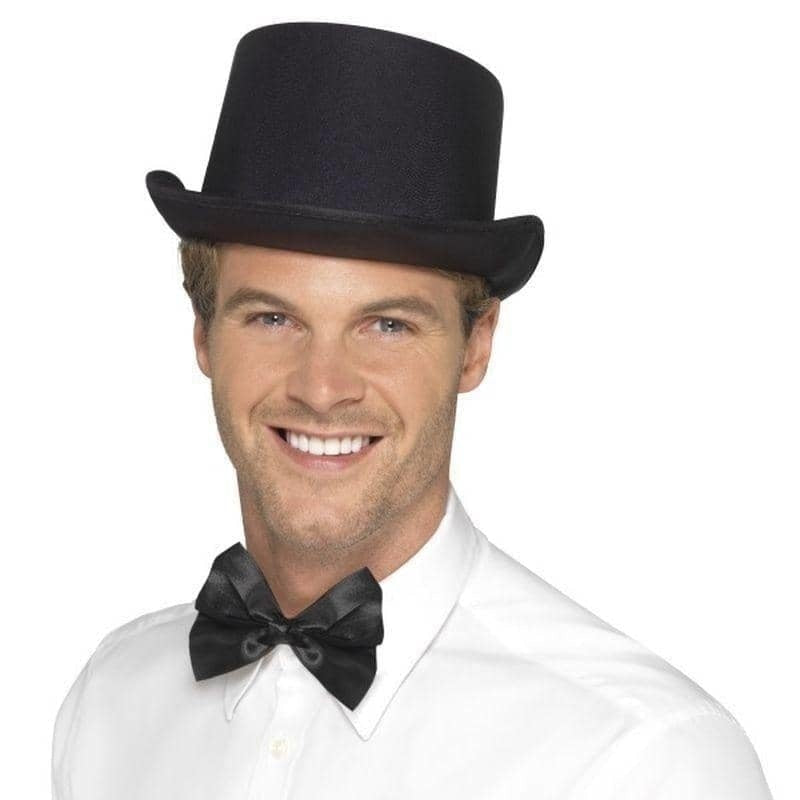 Costumes Australia Top Hat Satin Look Adult Black Costume Accessory_1