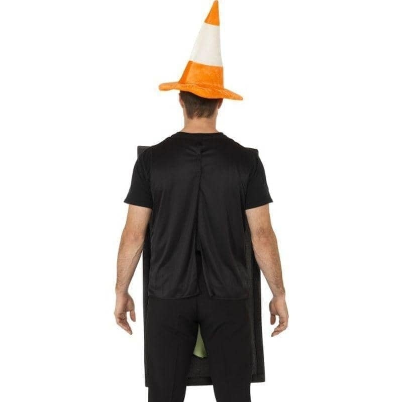 Costumes Australia Traffic Light Costume Adult Black Tabard Orange Hat_2