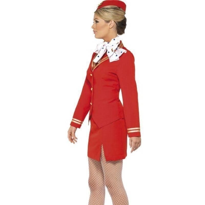 Costumes Australia Trolley Dolly Costume Adult Red Jacket Skirt Scarf Hat_3