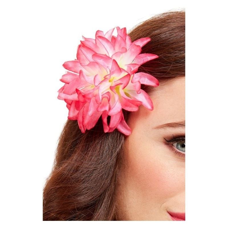 Costumes Australia Tropical Hawaiian Flower Hair Clip Pink_1